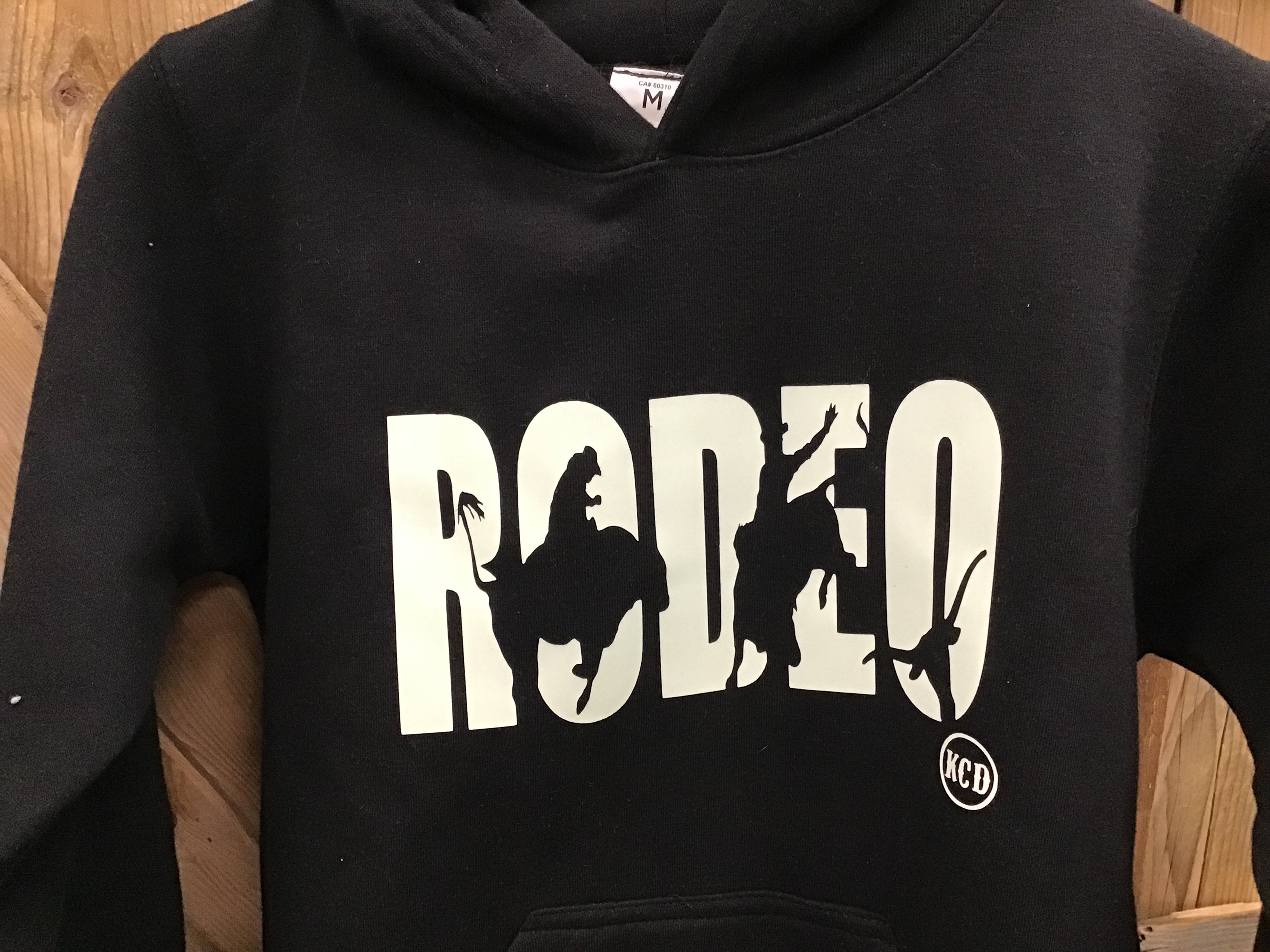 Youth Black Hoodie - Rodeo  “Glow in the Dark”